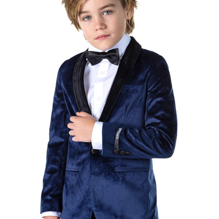 Blazer de terciopelo azul oscuro chico <tc>OppoSuits</tc>