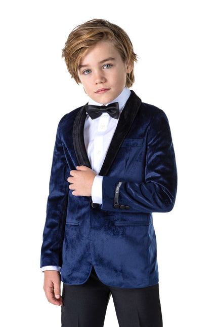 Blazer de terciopelo azul oscuro chico <tc>OppoSuits</tc>