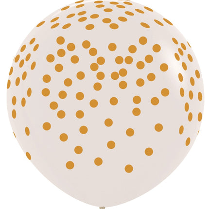 Globos Confetti Oro Impreso Transparente 91cm 2pcs