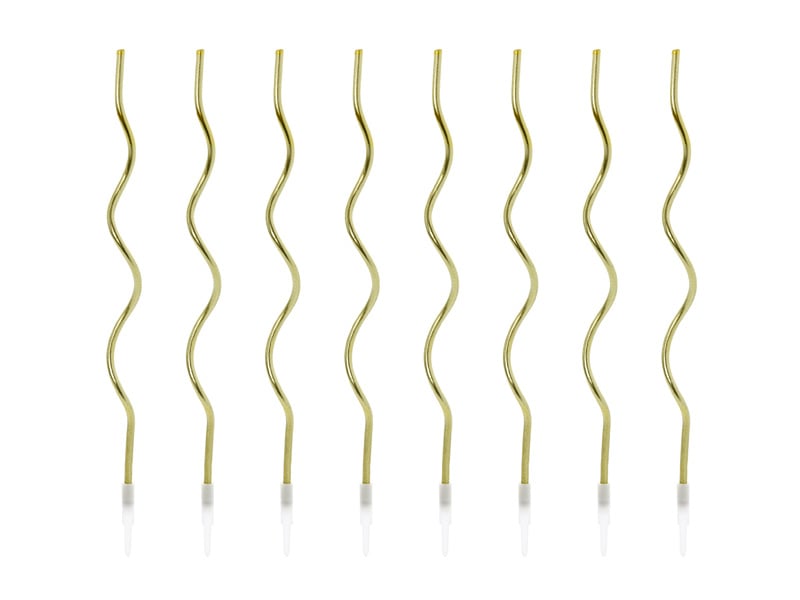 Velas Rizadas Oro 14cm 8pcs