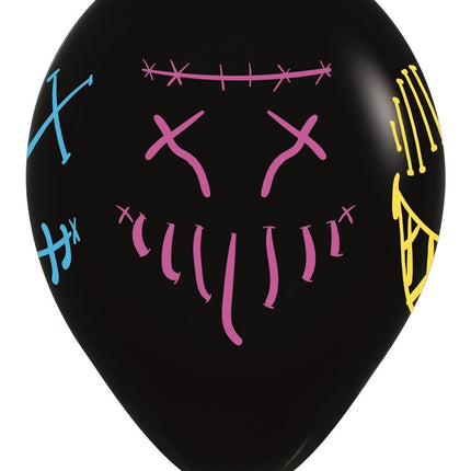 Globos Máscaras Tinta Neón Negro 30cm 25pcs