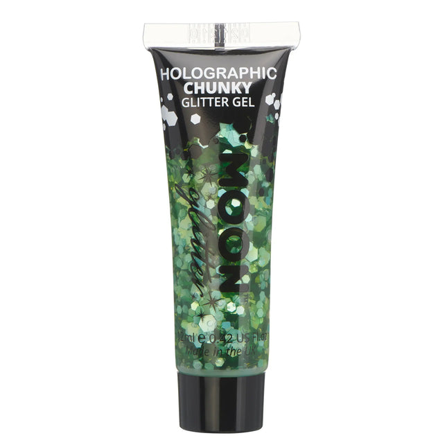 Purpurina Lunar Holográfica Purpurina Gruesa Gel Verde 12ml