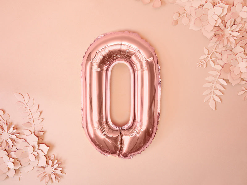Globo Letra O Oro Rosa Vacío 35cm