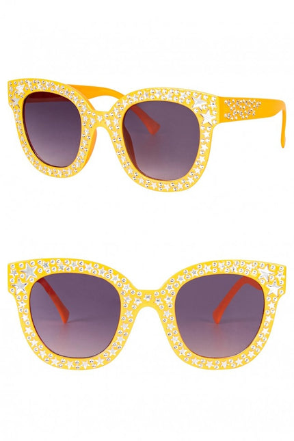 Gafas Naranja Con Piedras