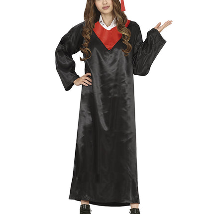 Vestido de Graduación Negro Rojo Señoras