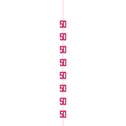 50 Años Decoración Colgante Rosa 1,52m