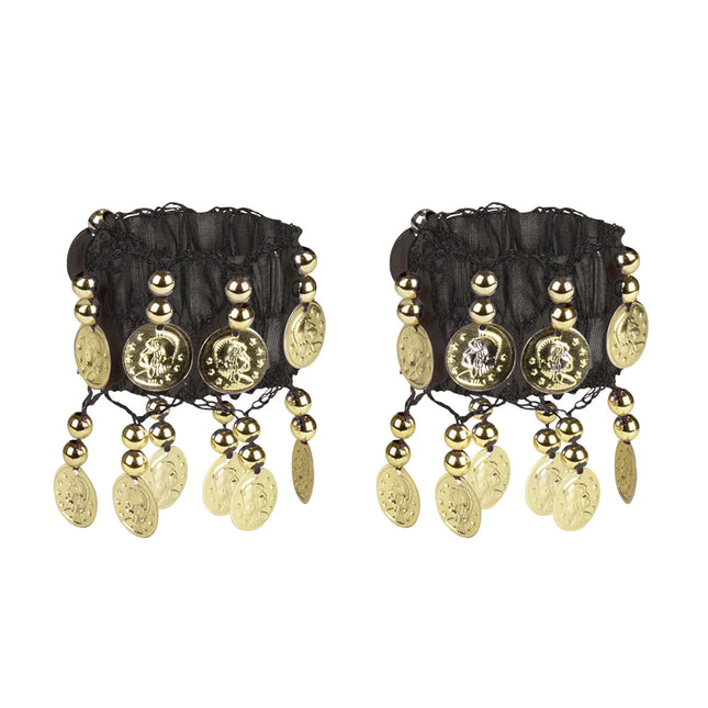 Juego de accesorios Bailarina del Vientre Negra 4 piezas