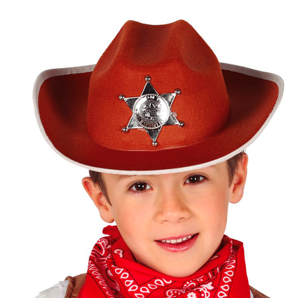 Sombrero marrón de sheriff para niño