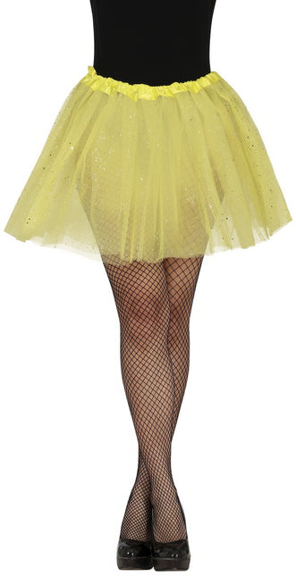 Tutú Amarillo Damas Purpurina 40cm