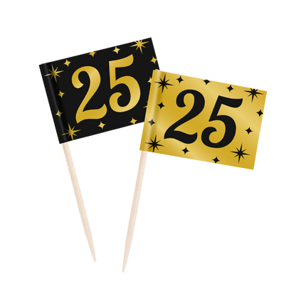 Palillos de cóctel 25 Años 6,5cm 50pcs