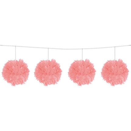Guirnalda Pompón Rosa Claro 12cm 3m