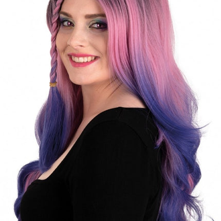 Peluca Rebecca Larga Con Trenzas Y Rizos