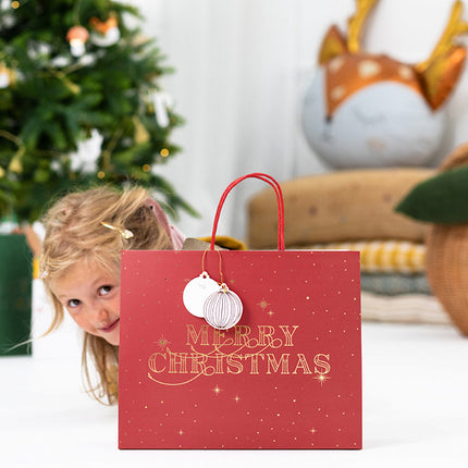 Bolsa regalo Feliz Navidad Rojo 32,5cm
