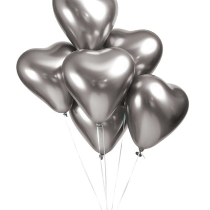 Globos Corazón Plata 30cm 6pcs