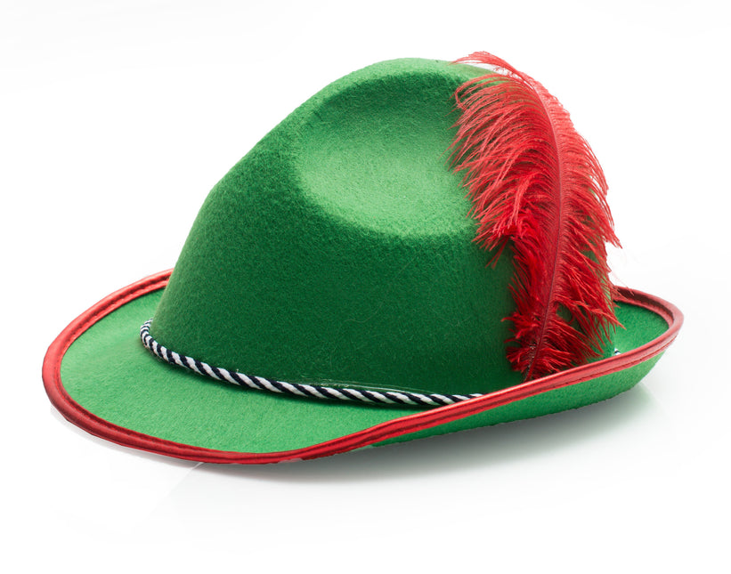 Oktoberfest Sombrero Tiroler Pluma Roja