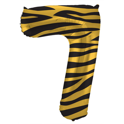 Globo Número 7 Años Tigre Vacío 86cm