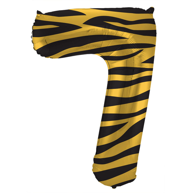 Globo Número 7 Años Tigre Vacío 86cm