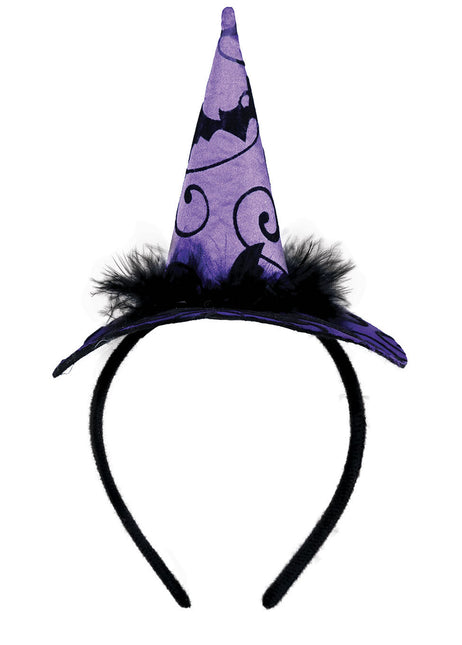 Diadema de Halloween Morada Sombrero de Bruja