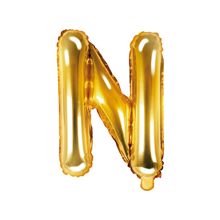 Globo Letra N Oro Vacío 35cm