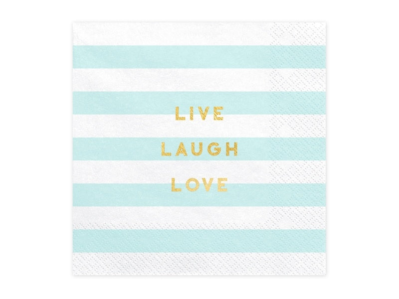 Servilletas azul claro Live Laugh Love 33cm 20pcs