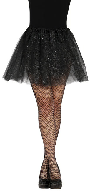 Tutú Negro Damas Purpurina 40cm