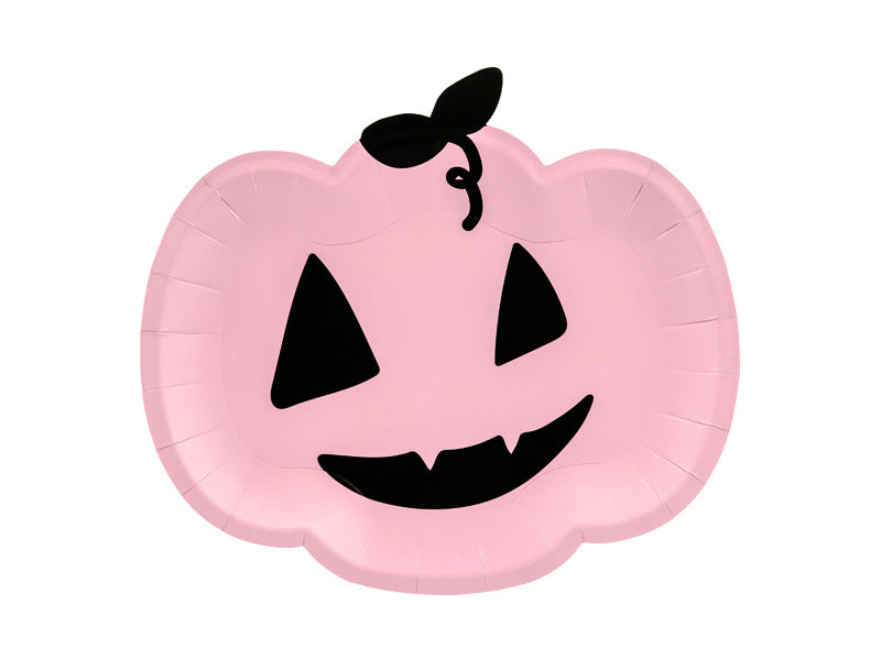 Platos Halloween Calabaza Rosa 25cm 6pcs