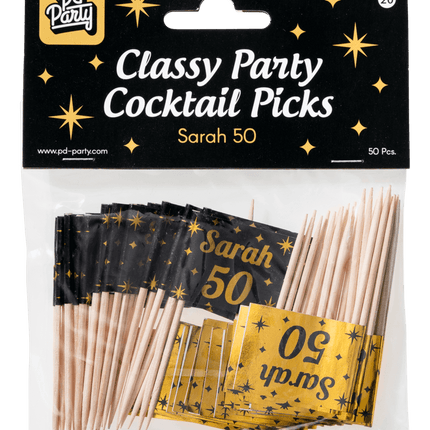 Palillos de cóctel Sarah 6,5cm 50uds.
