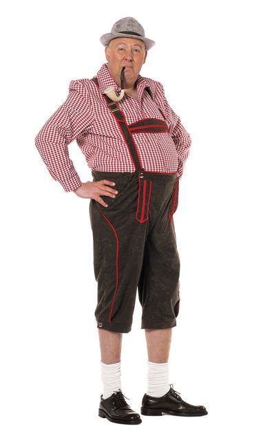 Lederhosen Negro Rojo Hombre