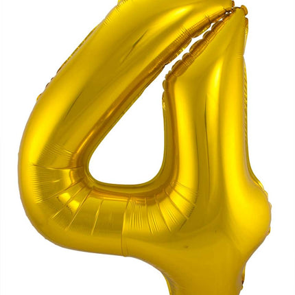Globo Foil Figura 4 Oro Metalizado XL 86cm vacío