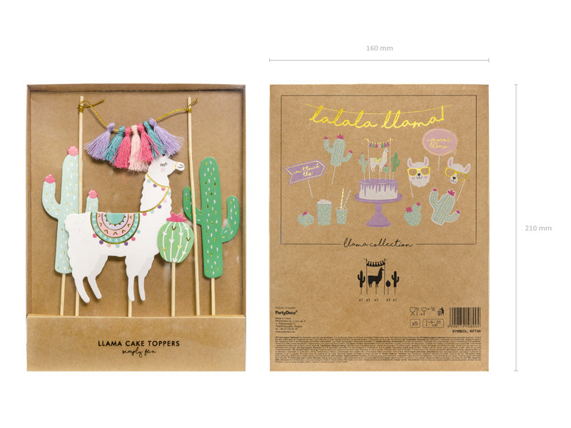 Cake topper Lama 20cm 5pcs