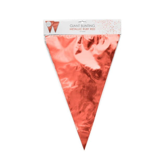 Línea de bandera roja metálica XL 10 m
