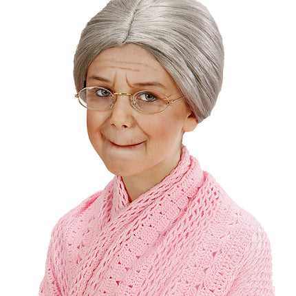 Peluca Gris Abuela Niña