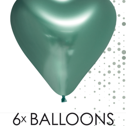 Globos Corazón Verde 30cm 6pcs