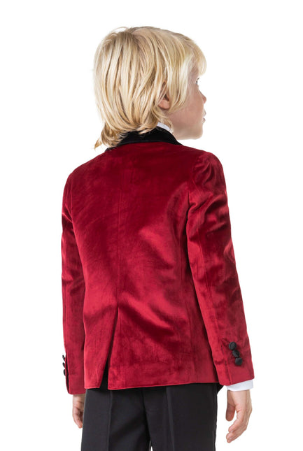 Blazer de terciopelo rojo burdeos chico <tc>OppoSuits</tc>