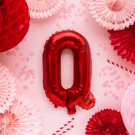 Globo Letra Q Rojo Vacío 35cm