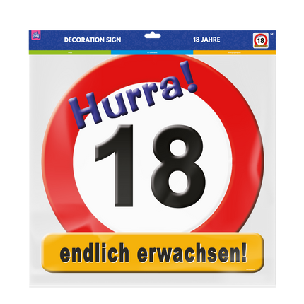 Cartel de puerta 18 Jahre 50cm
