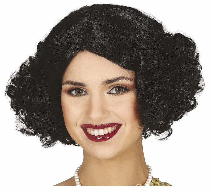 Peluca Negra Pelo Corto Rizos