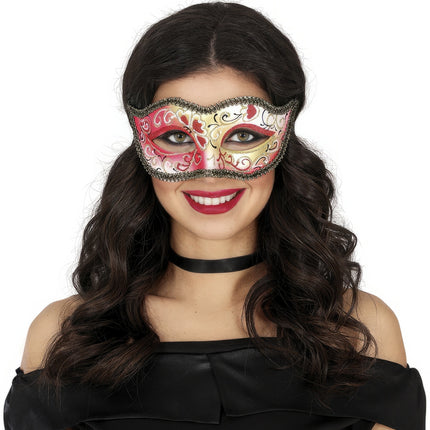 Máscara Ojos Veneciana Oro Rosa