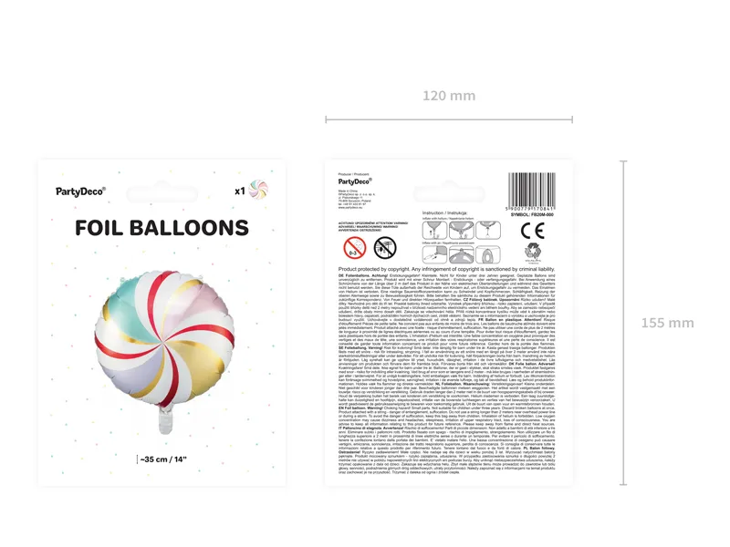 Globo de Helio de Color Caramelo Vacío 35cm