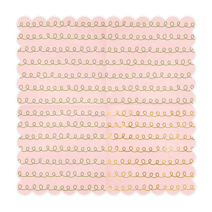 Servilletas Rosa Patrón Dorado 32cm 20pcs