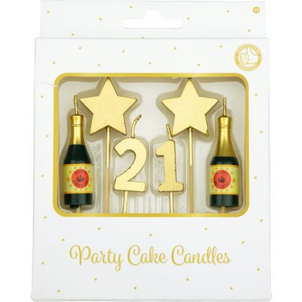 Velas 21 Años Champán 17,5cm