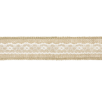Cinta de Arpillera Encaje Blanco 5cm 5m