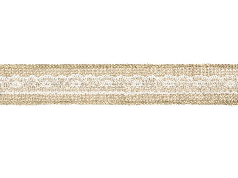 Cinta de Arpillera Encaje Blanco 5cm 5m