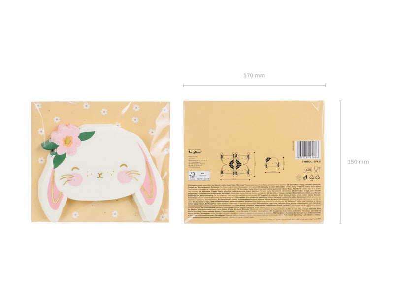 Servilletas Conejo 14,5cm 20pcs