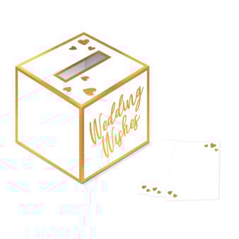 Caja y Tarjetas Deseos de Boda 25cm 40pcs