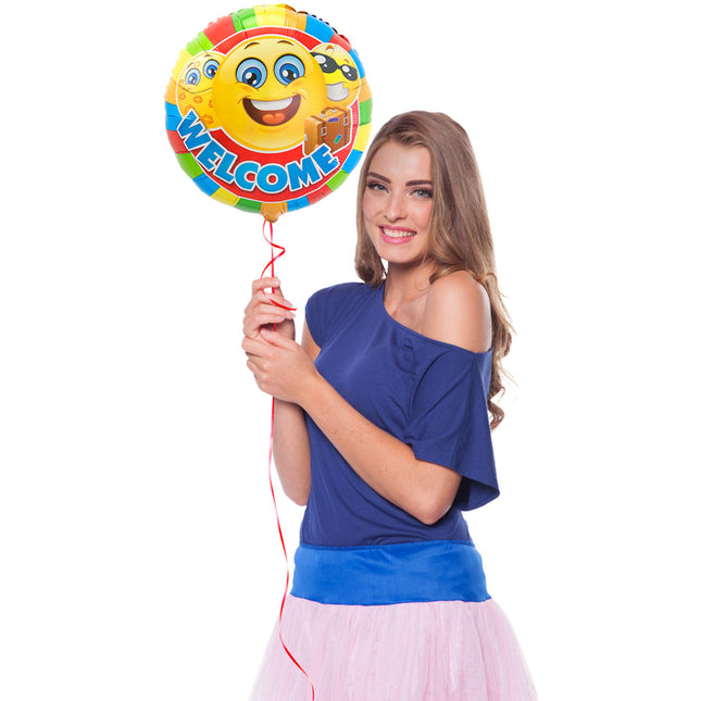 Globo de Helio Emoticono Bienvenido 43cm vacío