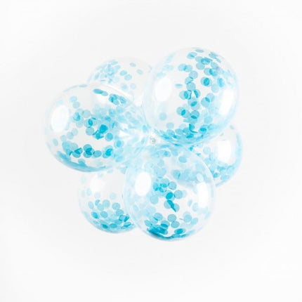 Globos Confeti Azul Claro 30cm 6pcs