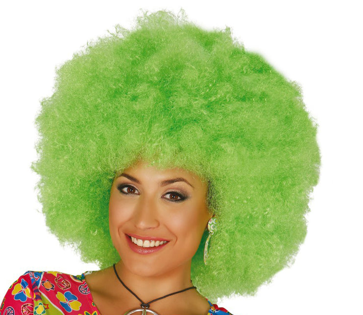 Peluca afro verde
