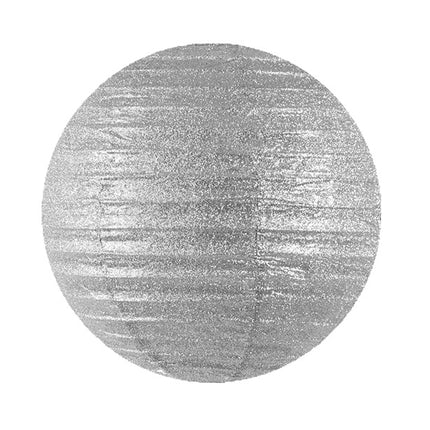 Lampión Plateado Purpurina 45cm
