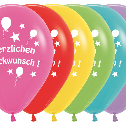Globos Herzlichen Gluckwunsch Mix 30cm 12pcs